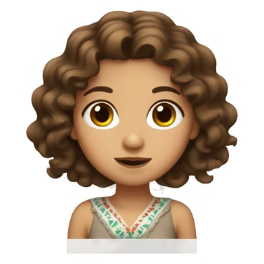 cute mexican girl with wavy brown hair and big brown eyes sticker