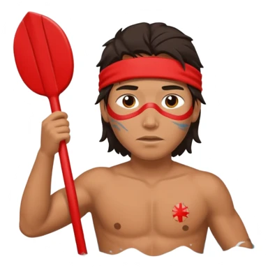 Lifeguard Native American Teenager with messy hair rescuing someone sticker