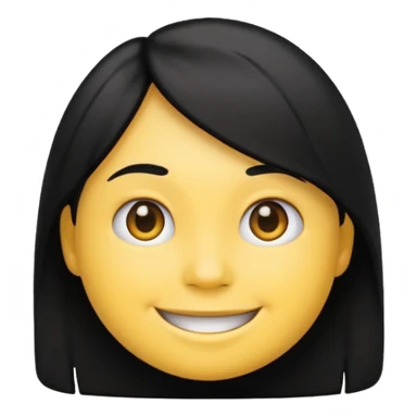 Emo emoji smiley face black hair hair sticker