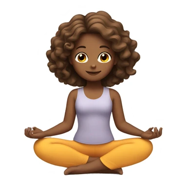 Girl with brown wavy hair doing yoga sticker
