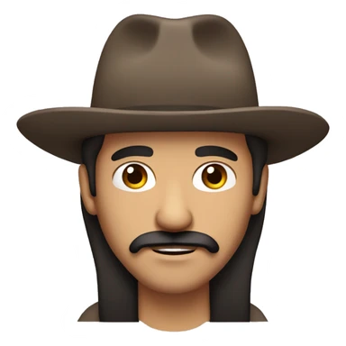 make a Mexican guy with long dark brown hair brown eyes and a mustache   sticker