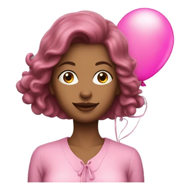 woman with pink blouse with Xanda balloons sticker