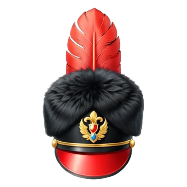 A Royal Guard hat with black fur texture and tall silhouette. sticker