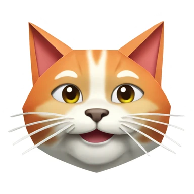 cat smiling origami saumon sticker
