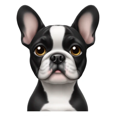 Black and white frenchie  sticker