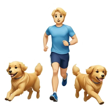 dog running with men sticker
