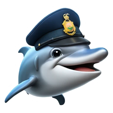 a dolphin who is both german and a police officer  sticker