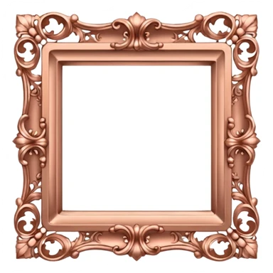 rose gold rococco square frame sticker