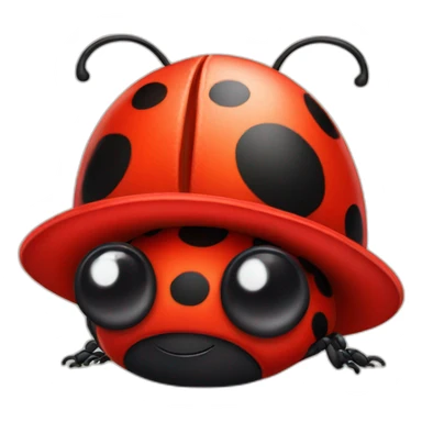lady bug in a hat sticker
