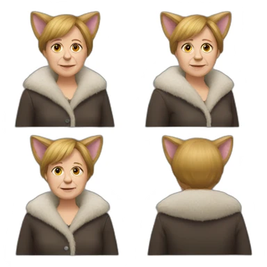angela merkel as a furry sticker