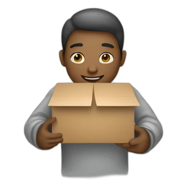 A person with a box in hands sticker