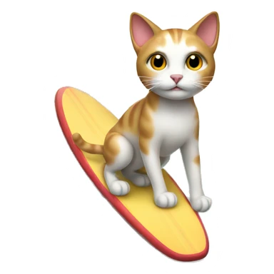 cat on surfboard sticker