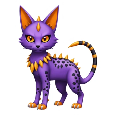 Punky gothic edgy badass spiked scaley Bastet-Gatomon-Digimon-Fakémon-Pokémon-creature (full body) sticker