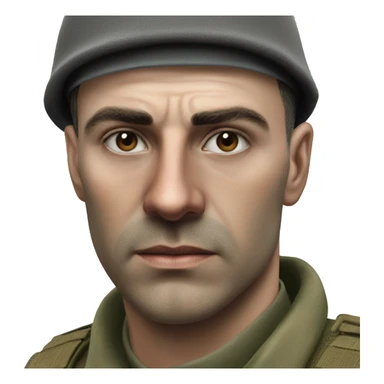 A serious Serbian resistance soldier 1990 photorealistic without helmet sticker