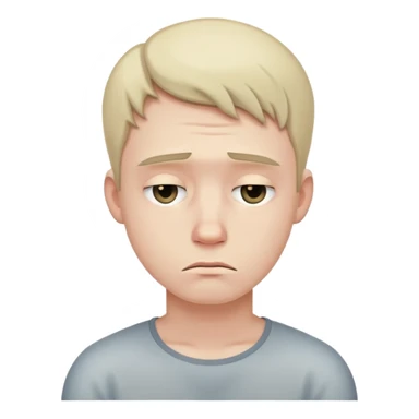 sad young man with slumped shoulders sticker