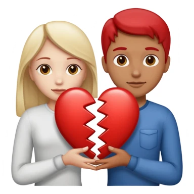 Two people holding half a heart up sticker