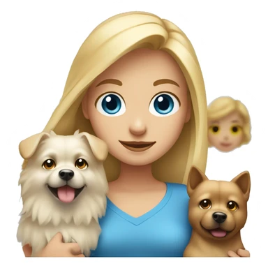 Blonde girl blue eyes holding spitz  sticker