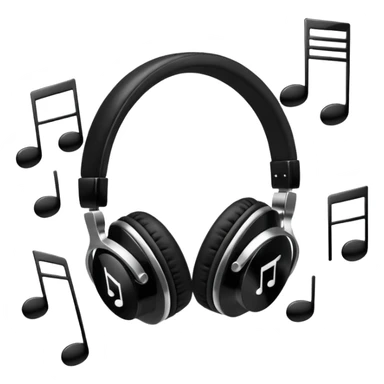 Headphones with music sticker