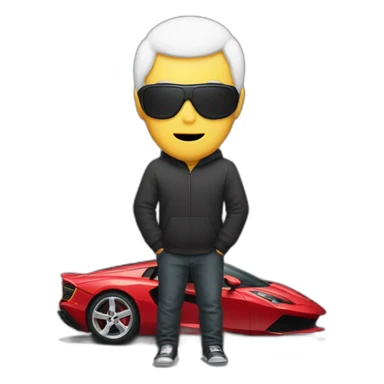 man with no face and a supercar  sticker