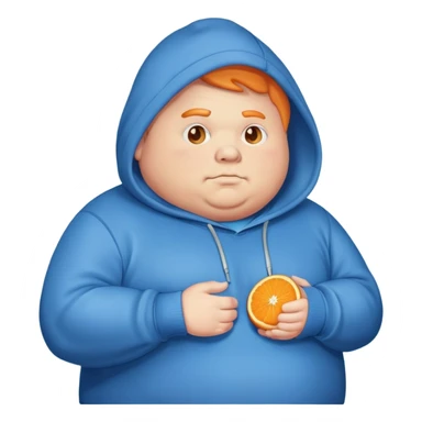 Fat orange guy with blue sweater and hoodie caseoh sticker