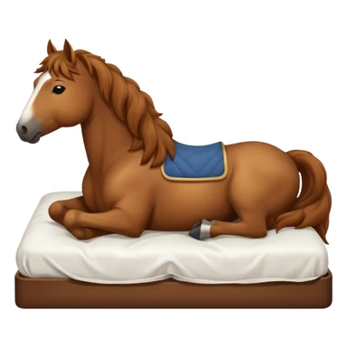 Horse sleeping in a double bed sticker