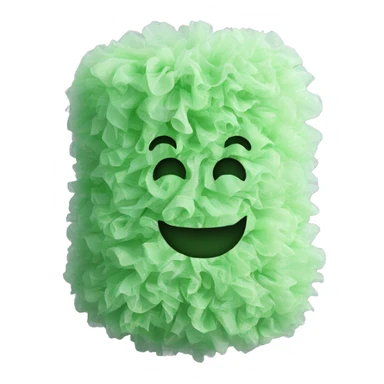 Synthetic mesh loofah sticker