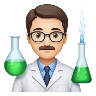 scientist middle age man photorealistic sticker