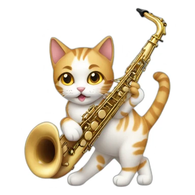 Saxophone playing American short-hair cat sticker