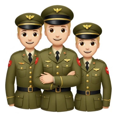 Soldados dando un abrazo de fraternidad sticker