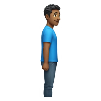 cool guy in blue shirt with one sided hairstyle  sticker