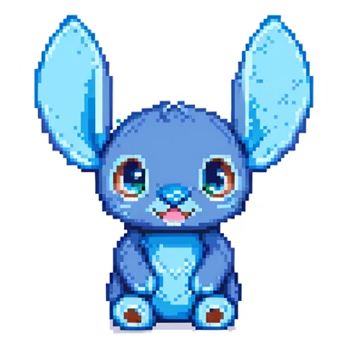 Stitch, blue character with big ears sticker