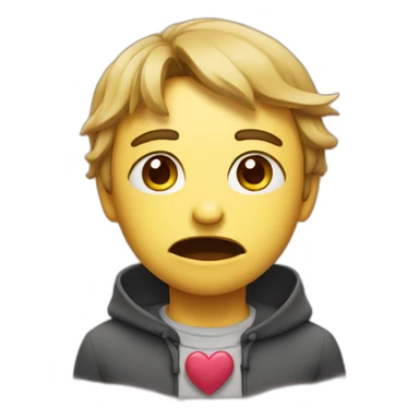 Pleading face with hearts sticker