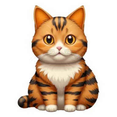 full body torbie cat with small head and short but chubby body sticker