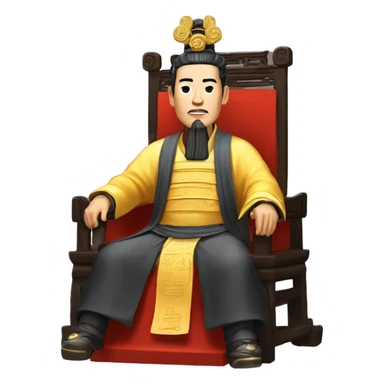 Han dynasty emperor on a throne sticker