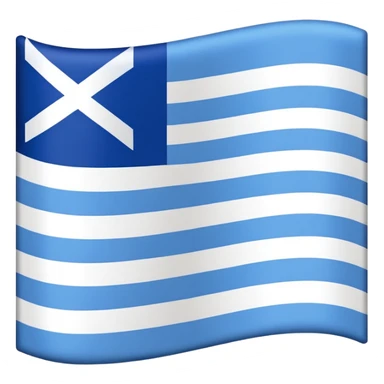 emoji Flag with 3 simple  horizontal lines: white, blue, white, equal one to another sticker