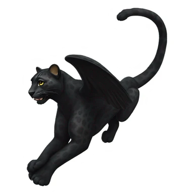 winged black leopard flying sticker