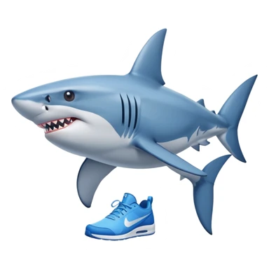 Shark wearing 3 blue Nikes sticker