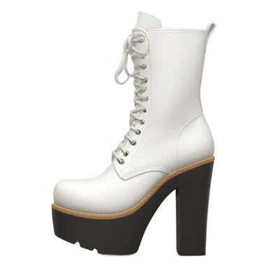 Platform WOLFE High boots white leather sticker
