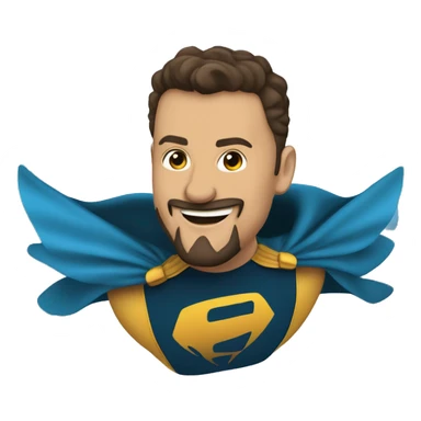 European superhero smiling and flying with goatee beard smiling and flying  sticker