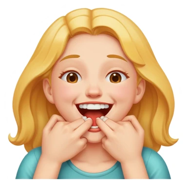 girl choking herself laughing sticker