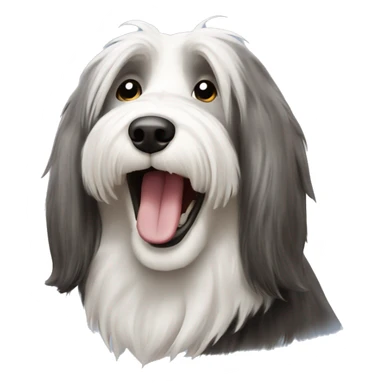 Bearded collie sit and laughing  sticker