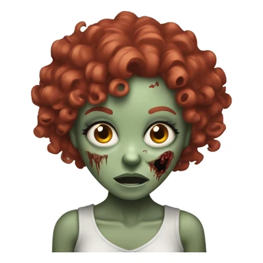 Zombie girl with hands, red curly hair sticker