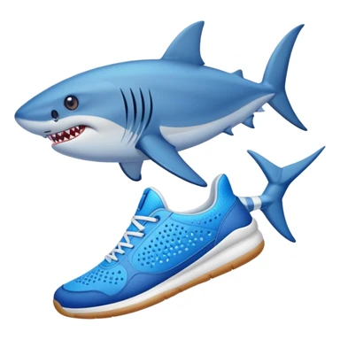 Tiburón con pies y tenis azules  sticker