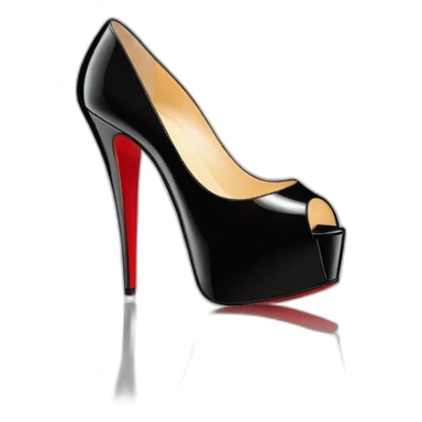 Louboutin Black patent Leather Lady Peep Toe Platform sticker