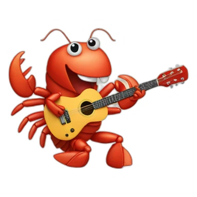 lobster playing guitar sticker