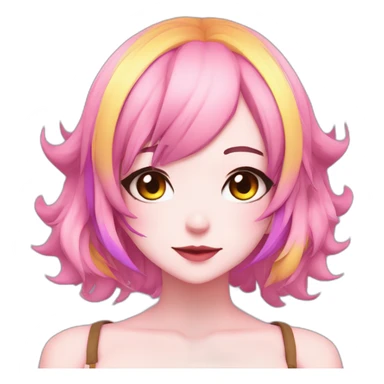 vinsmoke reiju, naughty girl, anime styled, colourful makeup, dressed in cosplays sticker