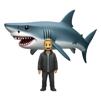 Shark with a person sticker