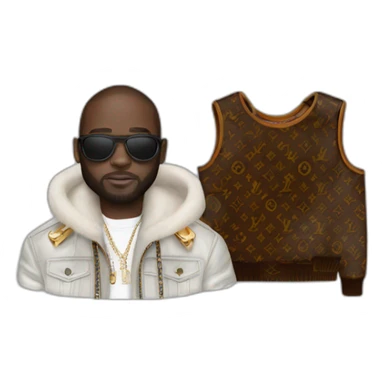 Virgil Abloh with louis Vuitton jacket sticker