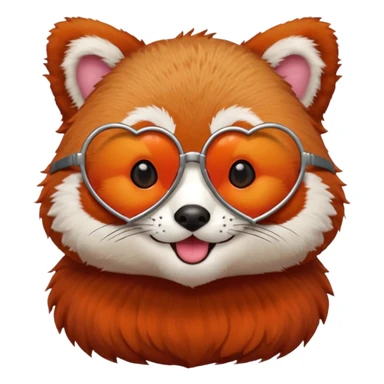 red Panda with heart glasses sticker