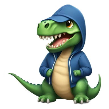 dinosaur wearing hoodie sticker